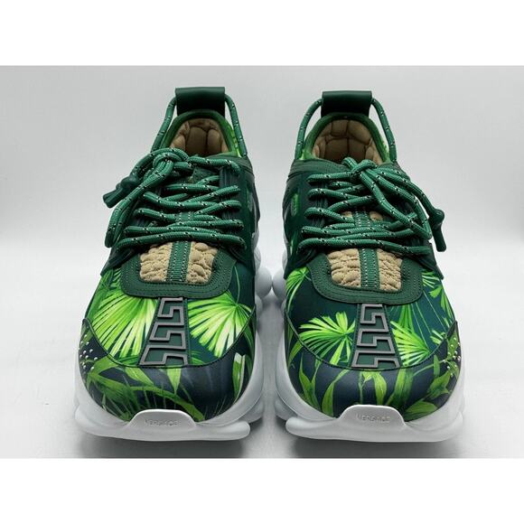 Versace Chain Reaction Sneaker Mens US 5 EU 38 Green Emerald DSU7071E - Picture 2 of 11
